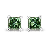 0.32 Carat Genuine Blue Diamond 14K White Gold Earrings (SI1-SI2)