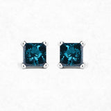 0.58 Carat Genuine Blue Diamond 14K White Gold Earrings (SI1-SI2)