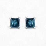 0.91 Carat Genuine Blue Diamond 14K White Gold Earrings (I1-I2)
