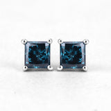 1.31 Carat Genuine Blue Diamond 14K White Gold Earrings (I1-I2)