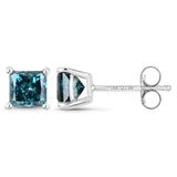 1.31 Carat Genuine Blue Diamond 14K White Gold Earrings (I1-I2)