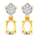 0.11 Carat Genuine White Diamond 14K Yellow Gold Earrings