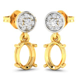 0.11 Carat Genuine White Diamond 14K Yellow Gold Earrings