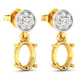 0.11 Carat Genuine White Diamond 14K Yellow Gold Earrings