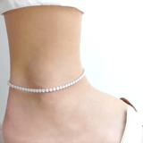 Classic Sterling Silver CZ Diamond Tennis Anklet by Fashion Hut Jewelry