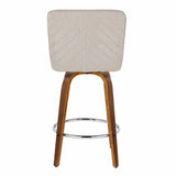 Henry - Contemporary Fixed Height Counter Stool With Swivel With Round Footrest (Set of 2) by Couch.com