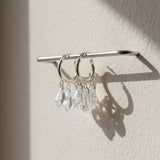 Handmade Sterling Silver Crystal Drop Hoops