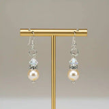 Various Color Swarovski Crystal Pearl Stack Earrings