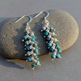 Seen On Jane The Virgin Silver Turquoise Wire Coil Earrings
