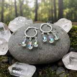 Handmade Sterling Silver Crystal Drop Hoops