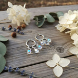 Handmade Sterling Silver Crystal Drop Hoops