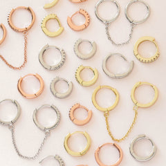 Solid Double Chain Huggie Earring by By Adina Eden