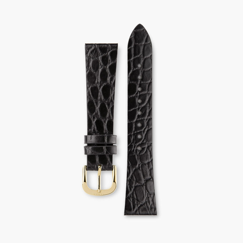 Black/Gold Leather Strap 16mm by VANNA