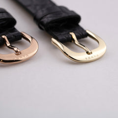 Black/Gold Leather Strap 16mm by VANNA