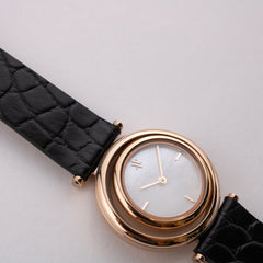 Black/Rose Gold Leather Strap 16mm by VANNA