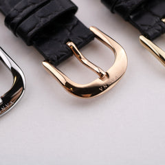 Black/Rose Gold Leather Strap 16mm by VANNA