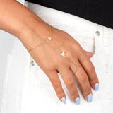Pave Butterfly Initial Hand Chain by By Adina Eden