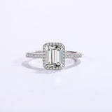 Emerald Cut Moissanite Diamond Engagement Ring for Women Rings 