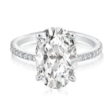 Moissanite 4.0 Ct Pavé Oval Cut Engagement Rings For Women