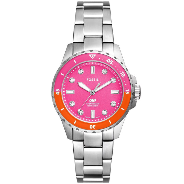 Fossil Women's Blue Dive Pink Dial Watch - ES5351 by Balec Group