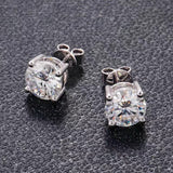 Excellent VVS1 Moissanite Diamond Earrings Studs in White Gold Earrings 