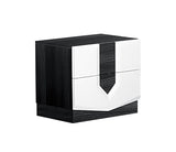 Vios - Zebra High Gloss Nightstand - White by Couch.com
