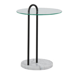 Claire - Contemporary / Glam Side Table - Black / Clear by Couch.com