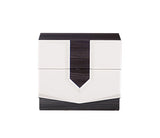 Vios - Zebra High Gloss Nightstand - White by Couch.com