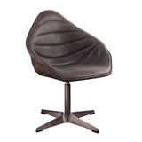 Pipino - Top Grain Leather Accent Chair With Swivel - Antique Ebony by Couch.com