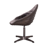 Pipino - Top Grain Leather Accent Chair With Swivel - Antique Ebony by Couch.com