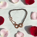 Wire Sculpted Copper Double Infinity Chain Bracelet
