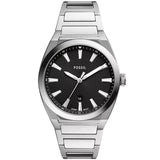 Fossil Men's Everett 3 Hand Black Dial Watch - FS5821 by Balec Group