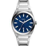 Fossil Men's Everett 3 Hand Blue Dial Watch - FS5822 by Balec Group
