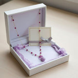 Lilac Jade Drop Gemstone Wire Wrapped Gold Filled Necklace