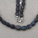 Natural Blue Sapphire Beads Necklace for Women in Silver Gemstone Necklace September Birthstone