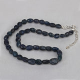Natural Blue Sapphire Beads Necklace for Women in Silver Gemstone Necklace September Birthstone