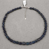 Natural Blue Sapphire Beads Necklace for Women in Silver Gemstone Necklace September Birthstone