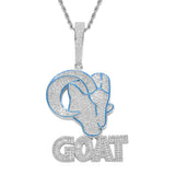 YOUNG. WILD. FREE. - G.O.A.T. Pendant with Letters - White Gold by Bling Proud | Urban Jewelry Online Store