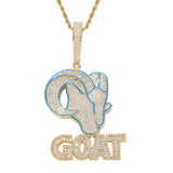 YOUNG. WILD. FREE. - G.O.A.T. Pendant with Letters - Yellow Gold by Bling Proud | Urban Jewelry Online Store