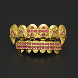 Gold CZ Rhinestone Hip-Hop Teeth Grillz by Bling Proud | Urban Jewelry Online Store