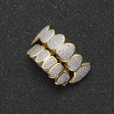 Gold Hip-Hop Cubic Zircon Teeth Grillz 