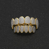 Gold Hip-Hop Cubic Zircon Teeth Grillz 