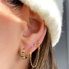 Solid Double Chain Huggie Earring by By Adina Eden