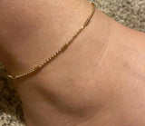Gold Anklet Ankle Bracelet Ball Style by Fashion Hut Jewelry