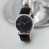 Arvo Black Time Sawyer Watch - Black Leather by Arvo