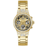 Guess Women's Gold Tone Multi-function Black Dial Watch - GW0320L5 by Balec Group