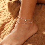 Simple Heart Anklet Ankle Bracelet by Fashion Hut Jewelry