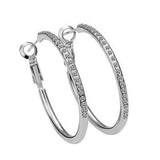 Crystella Crystal Hoops Gold Filled 18k Hoop Earrings in White Yellow and Rose Gold