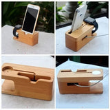 iPhone and iWatch Docking and Charging Station in Natural Wood by VistaShops