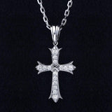 Iced Iris Cross Pendant White Gold Plated by Bling Proud | Urban Jewelry Online Store